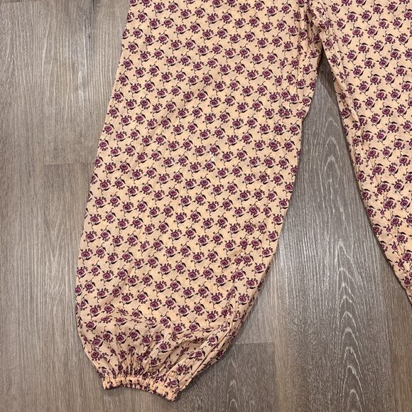 Tory Burch Jumpsuit Womens Large Floral Logo Cotton Tassel Belted - Picture 9 of 14